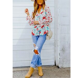 Floral Blouse - Size Small
